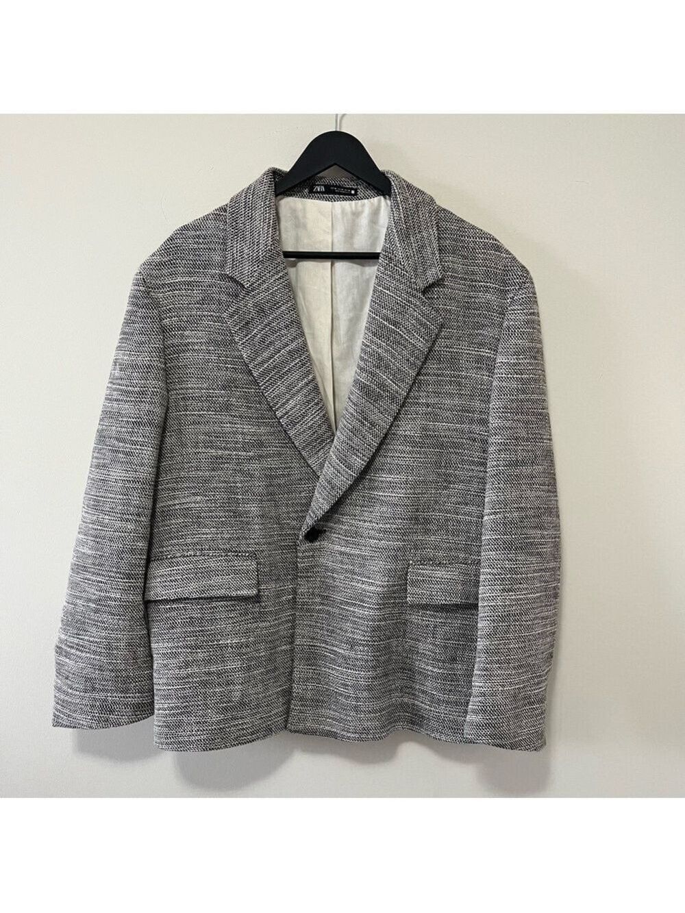 NWOT Zara DOUBLE BREASTED TEXTURED WEAVE JACKET - Picture 6 of 16
